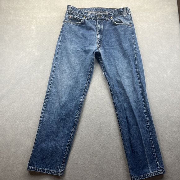 Levis 20505 0217 Jeans Mens 36x32 Denim Orange Tab Vintage 70s 80s USA Made 505 - Picture 3 of 16